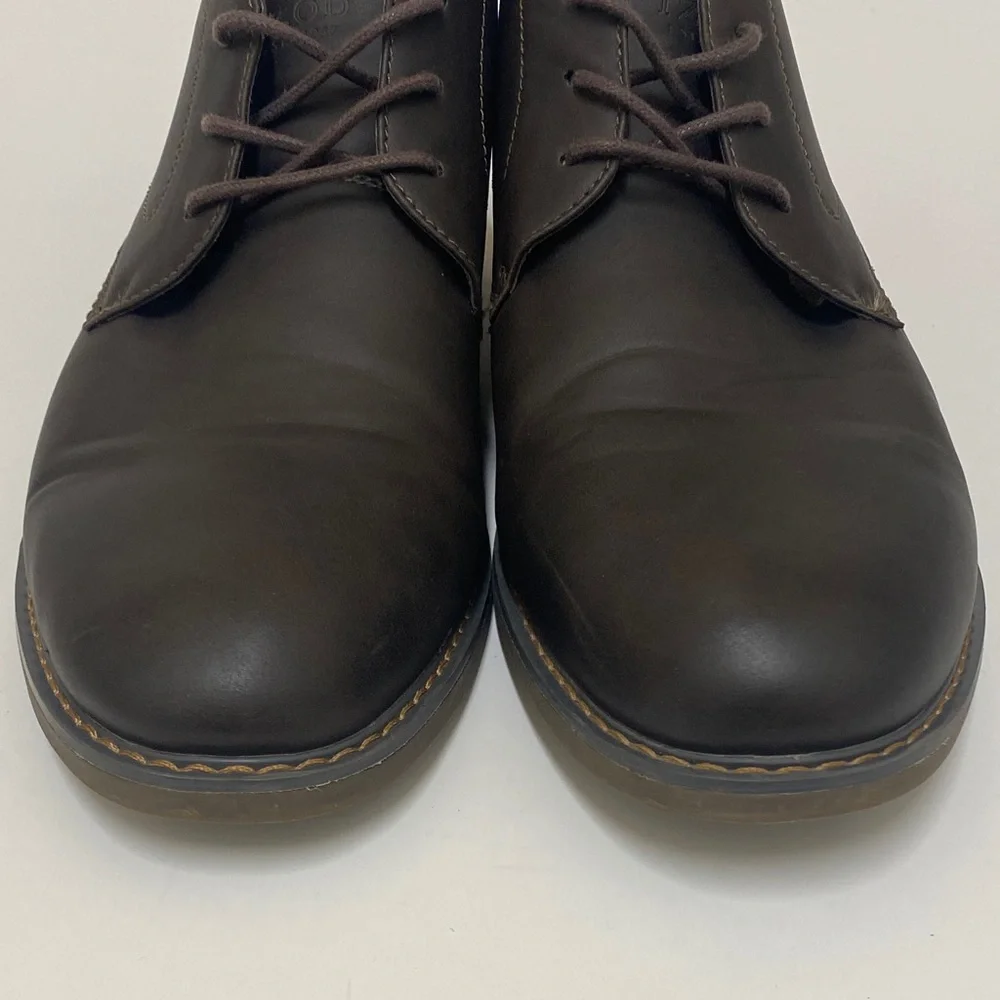 Izod Inwood Men's Dark Brown Faux Leather Oxfords Chucca Derby Size 11